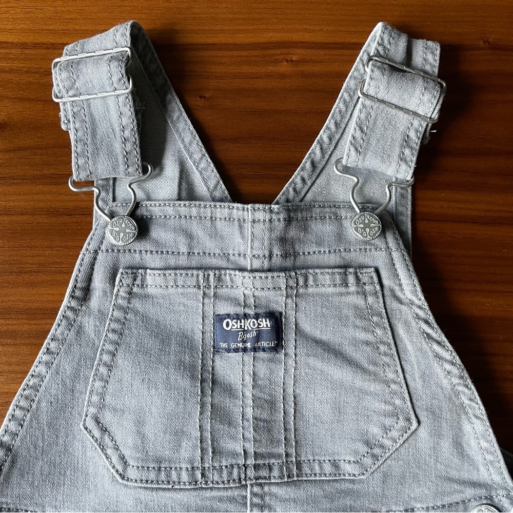 OshKosh grey denim toddler overalls